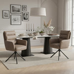 Mika-Jana 2er-Set - Drehstuhl mit Federkernpolsterung und Metallgestell