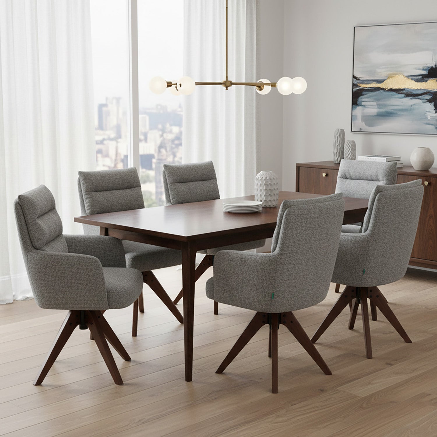 Esszimmerstuhl Mika-Juna 2er-Set - 360° drehbar, Eiche geölt Natur