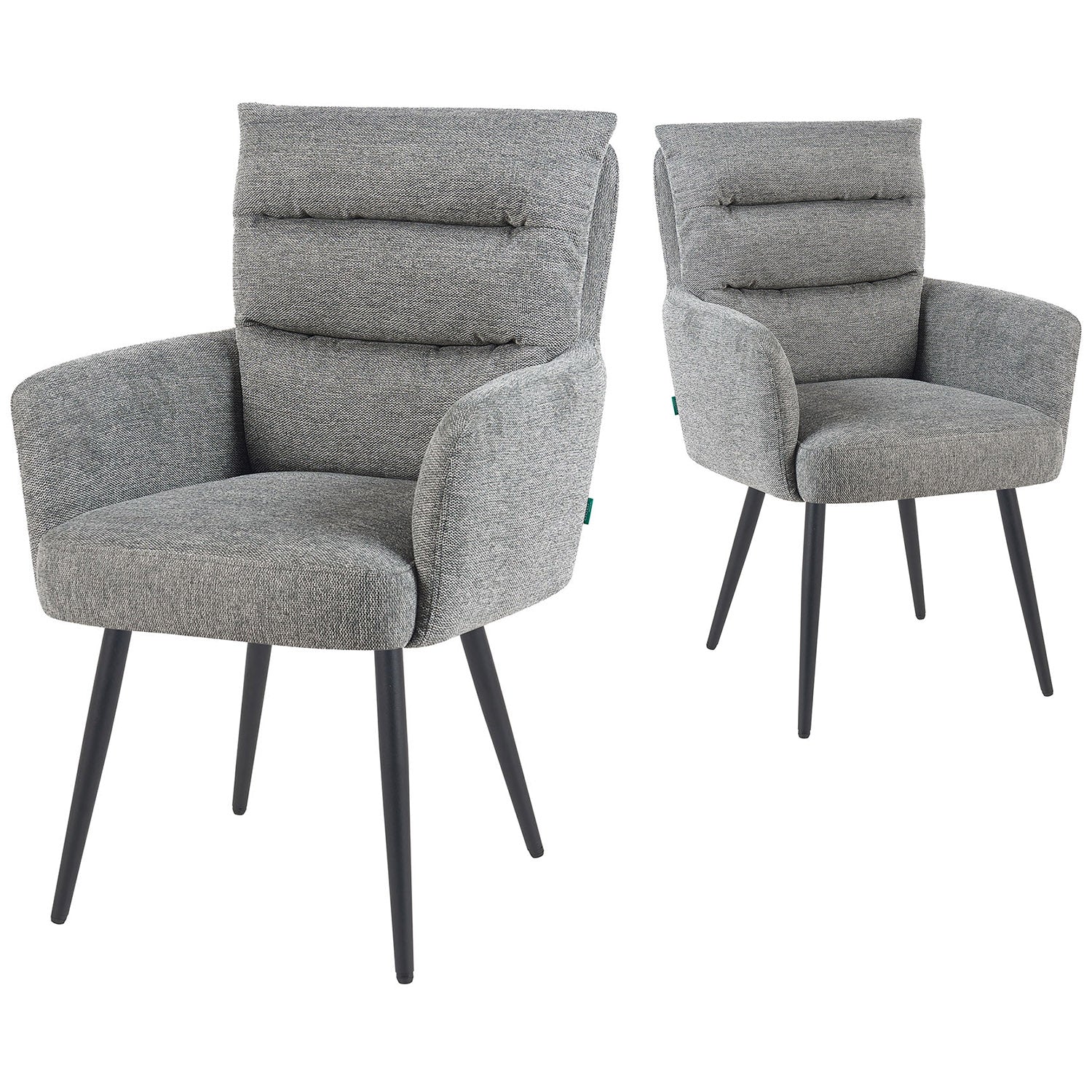 Mika-Alva 2er-Set-Polstersessel mit Federkernpolsterung und Metallgestell