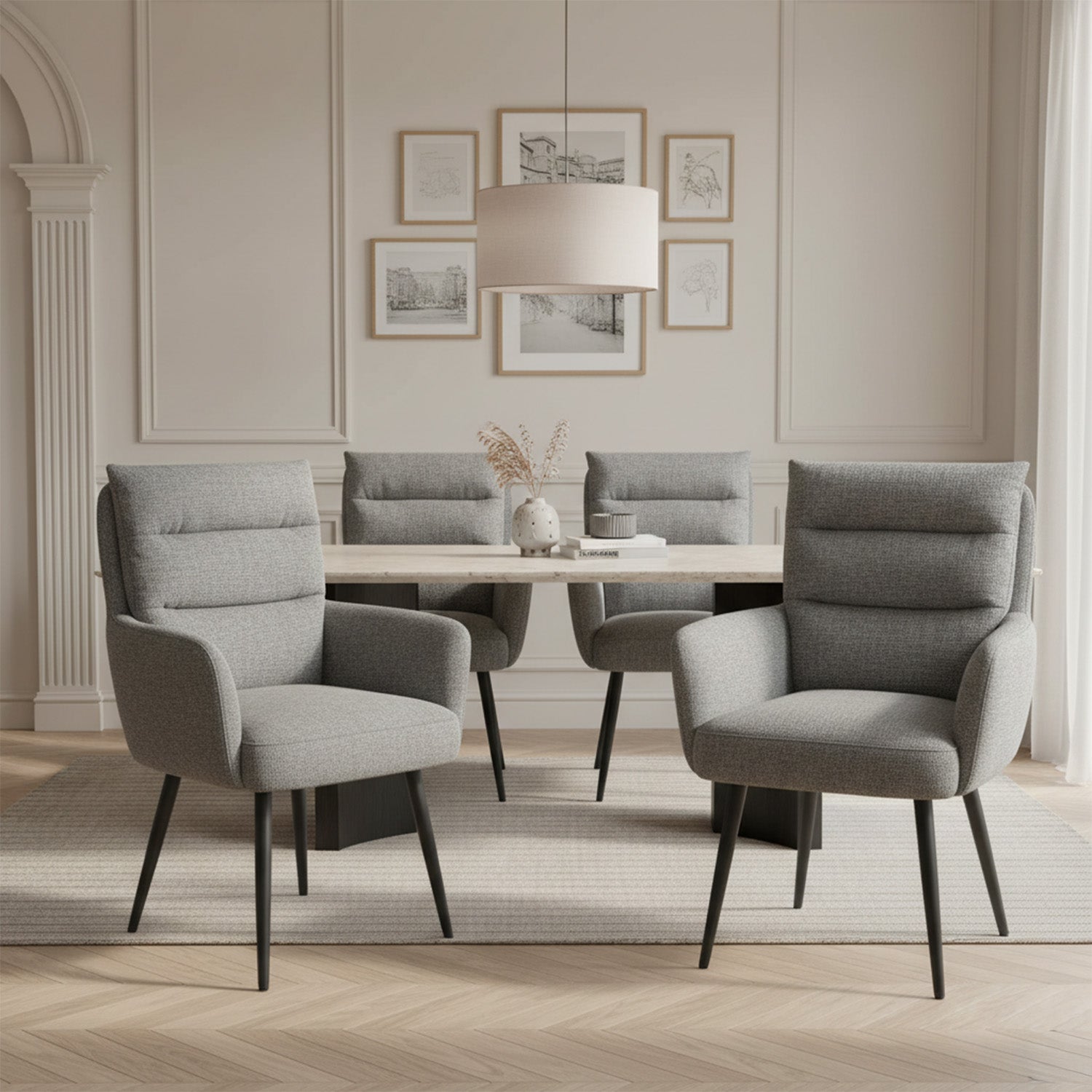 Mika-Alva 2er-Set-Polstersessel mit Federkernpolsterung und Metallgestell