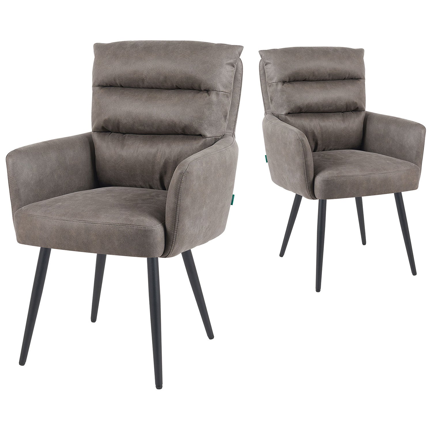 Mika-Alva 2er-Set-Polstersessel mit Federkernpolsterung und Metallgestell