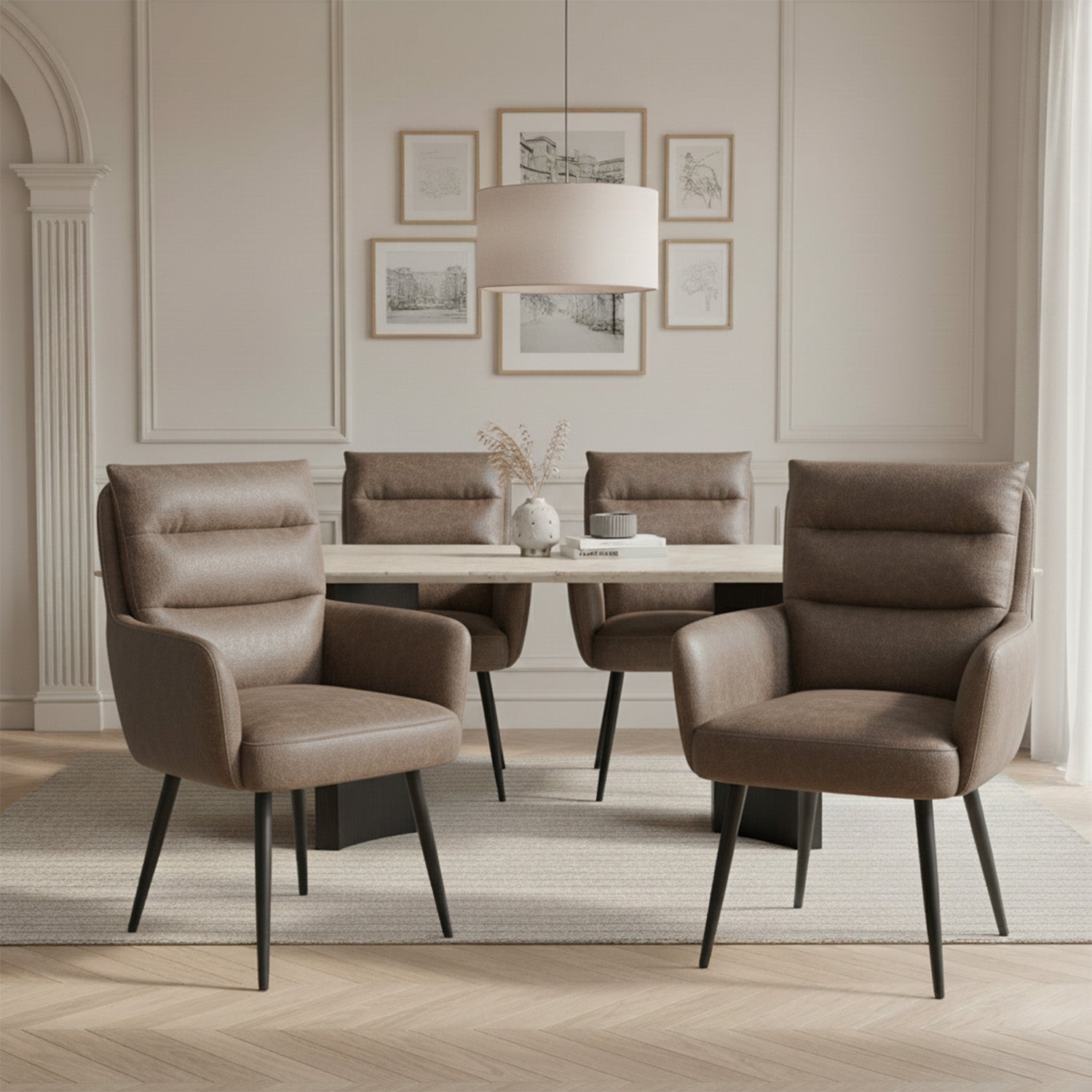 Mika-Alva 2er-Set-Polstersessel mit Federkernpolsterung und Metallgestell