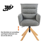 Mika-Jule 2er-Set- Drehsessel mit Federkern und Rückstellfunktion