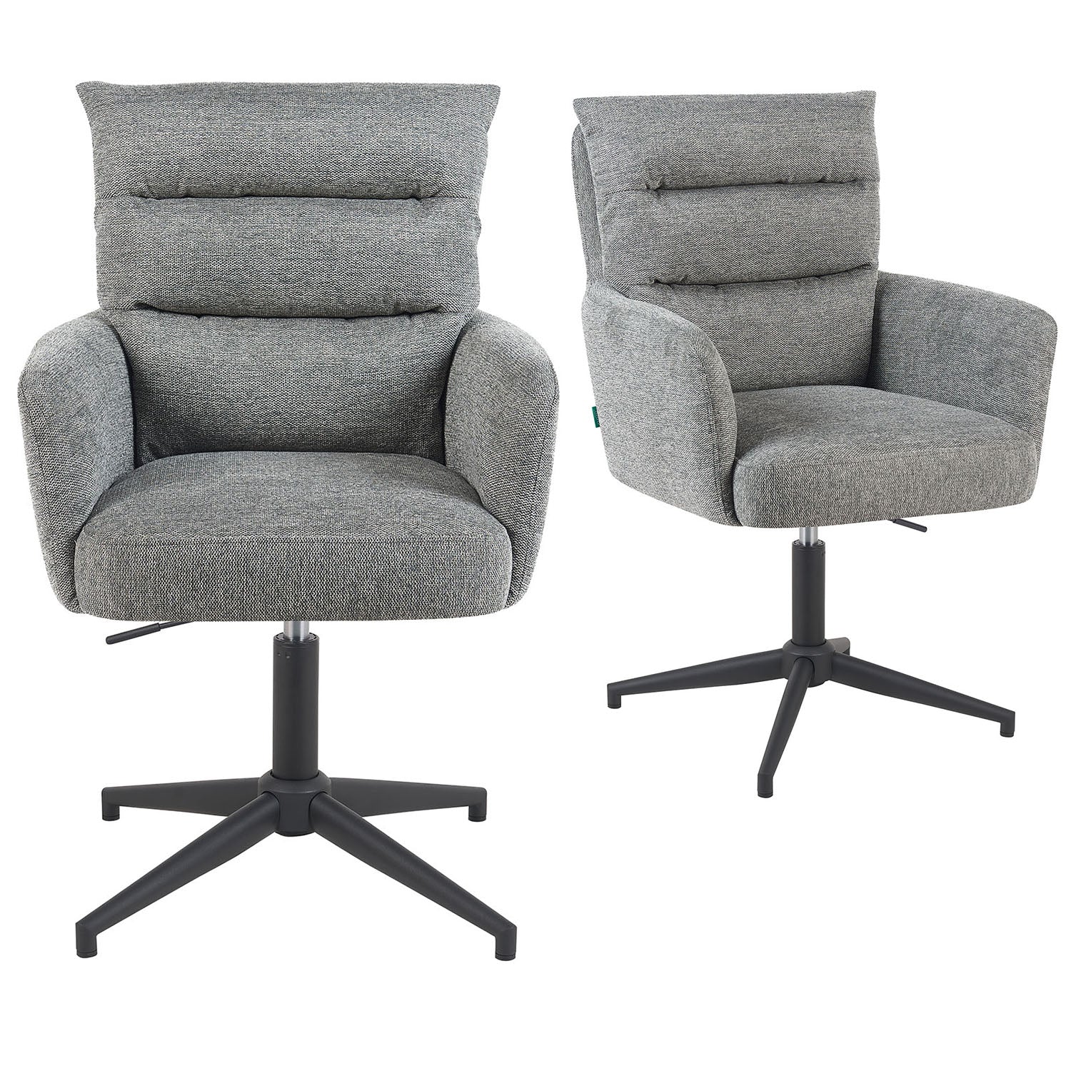 Mika-Jana 2er-Set - Drehstuhl mit Federkernpolsterung und Metallgestell