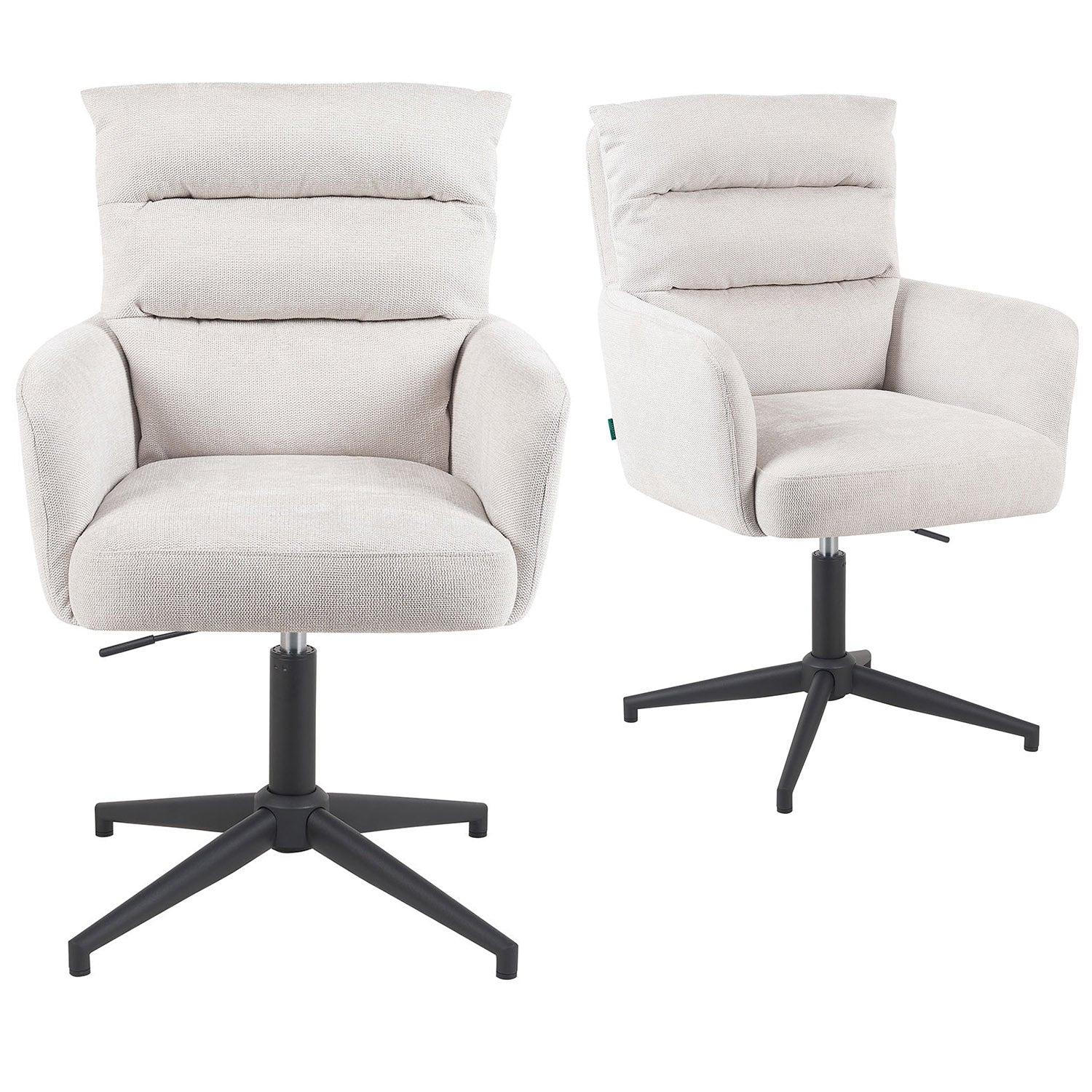 Mika-Jana 2er-Set - Drehstuhl mit Federkernpolsterung und Metallgestell