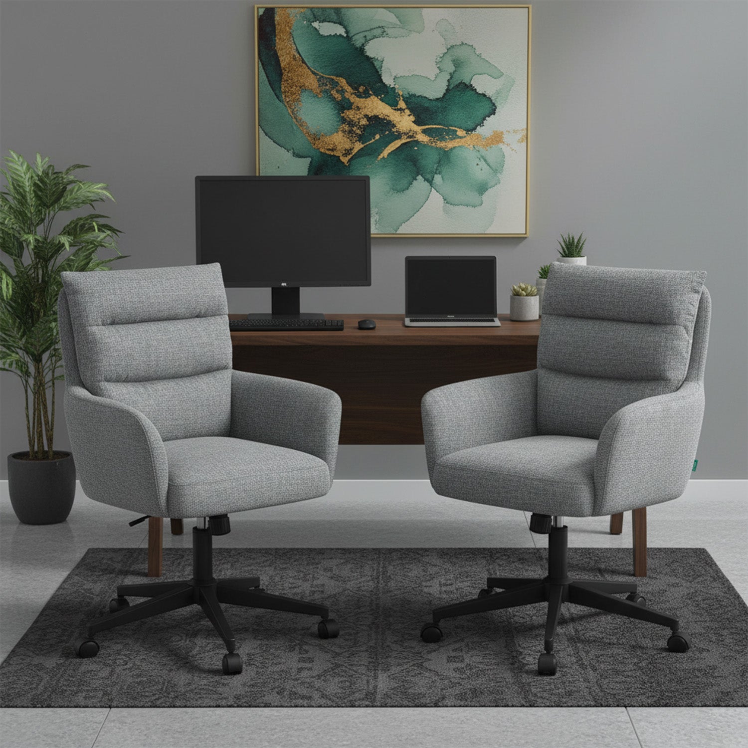 Mika-Riko 2er-Set - Bürosessel mit Federkernpolsterung