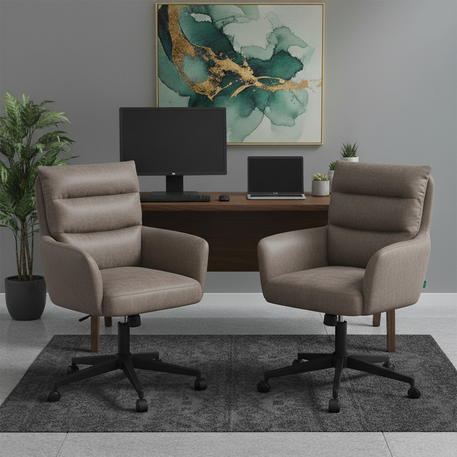 Mika-Riko 2er-Set - Bürosessel mit Federkernpolsterung