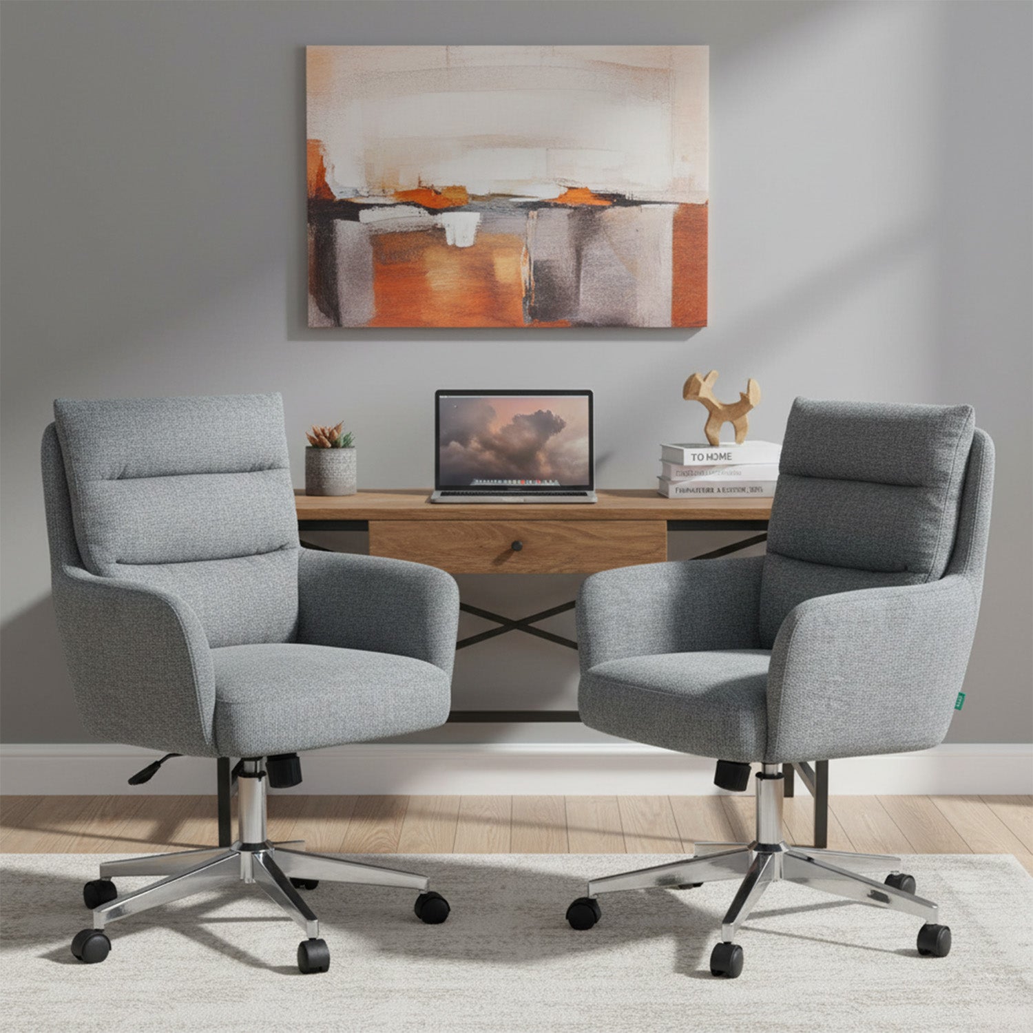 Mika-Riko 2er-Set - Bürosessel mit Federkernpolsterung