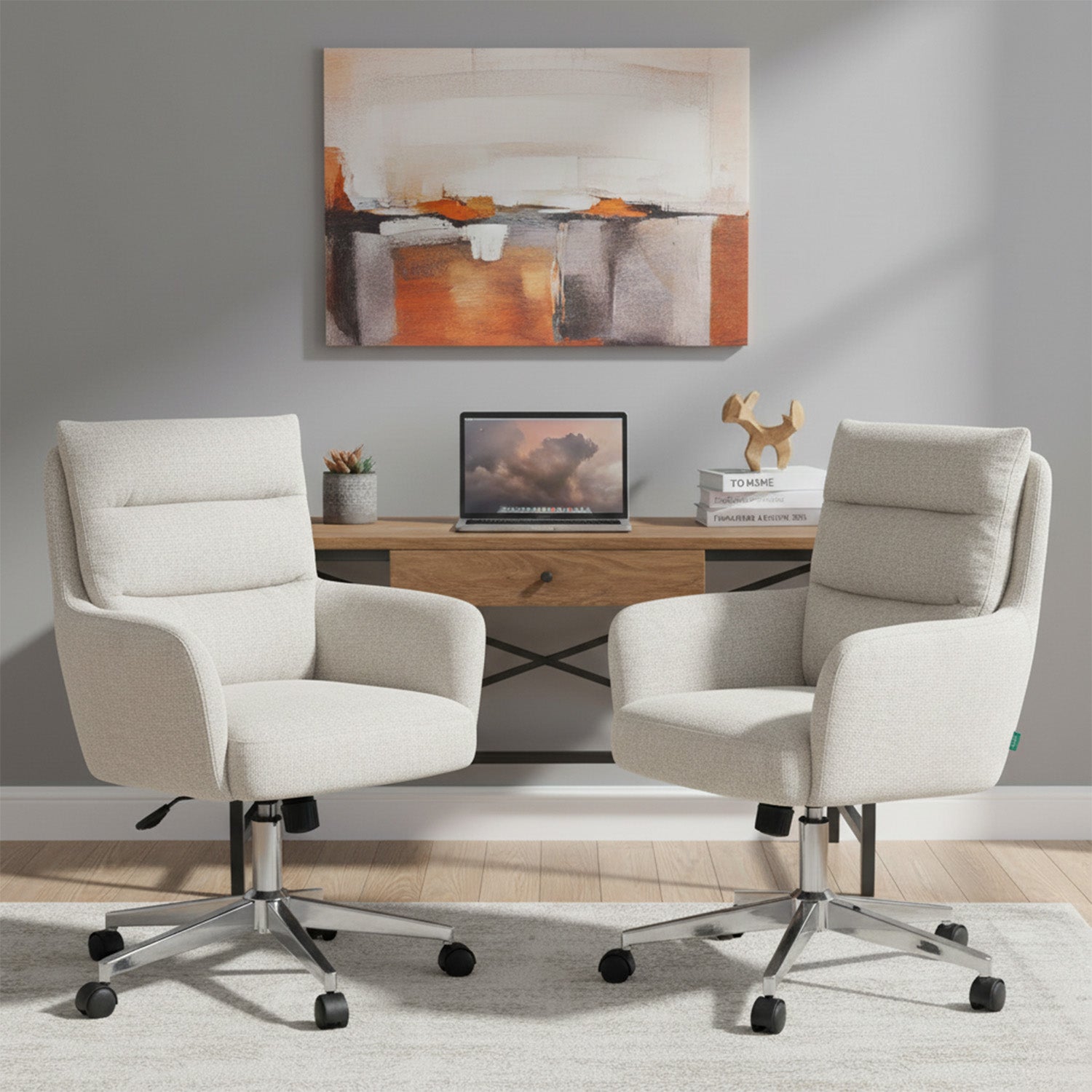 Mika-Riko 2er-Set - Bürosessel mit Federkernpolsterung