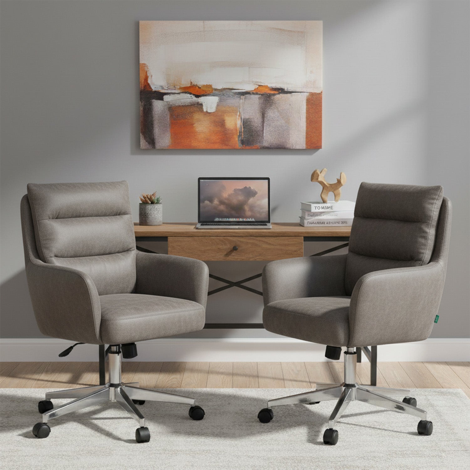 Mika-Riko 2er-Set - Bürosessel mit Federkernpolsterung