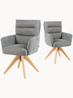 Mika-Juna 2er-Set- Drehsessel mit Federkernpolsterung und Massivholzgestell