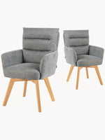 Mika-Juna 2er-Set- Drehsessel mit Federkernpolsterung und Massivholzgestell