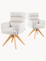 Mika-Juna 2er-Set- Drehsessel mit Federkernpolsterung und Massivholzgestell