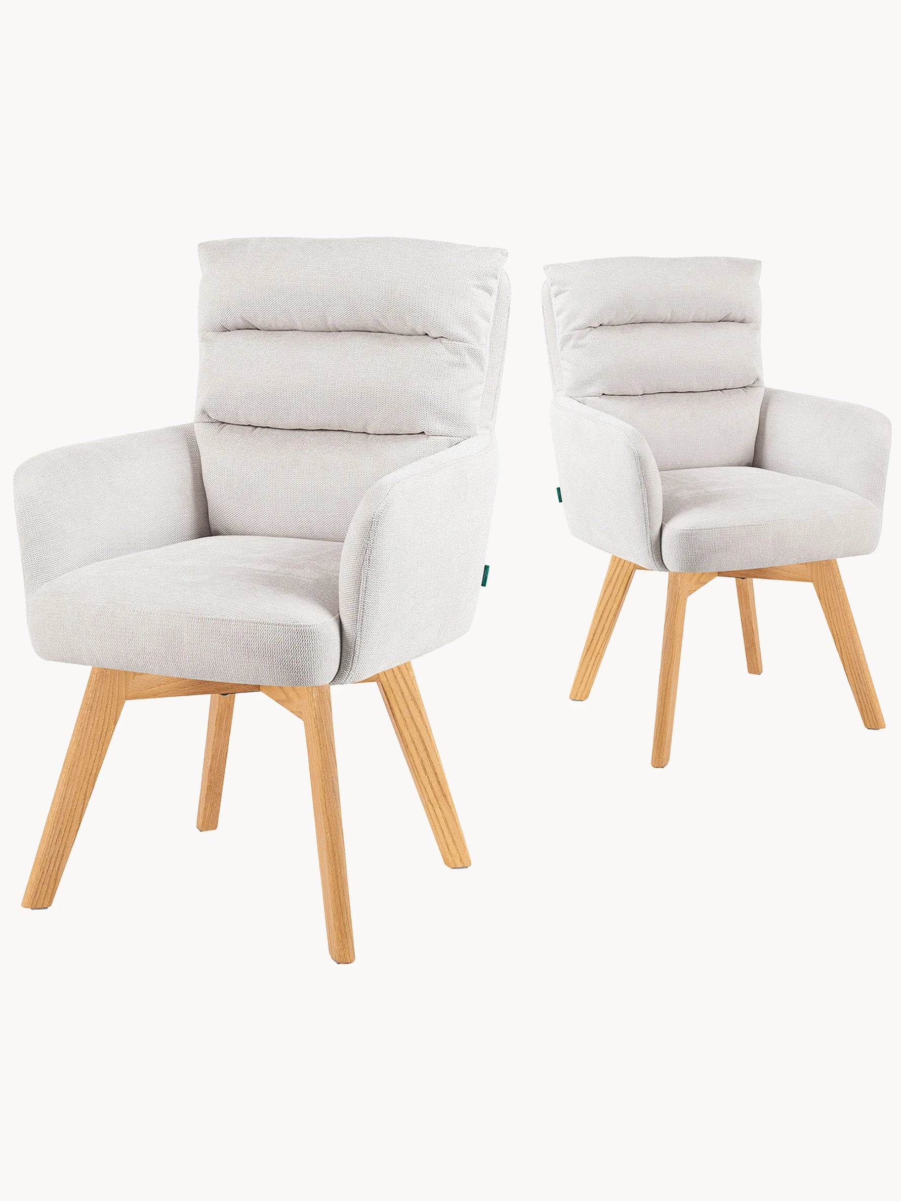 Mika-Juna 2er-Set- Drehsessel mit Federkernpolsterung und Massivholzgestell