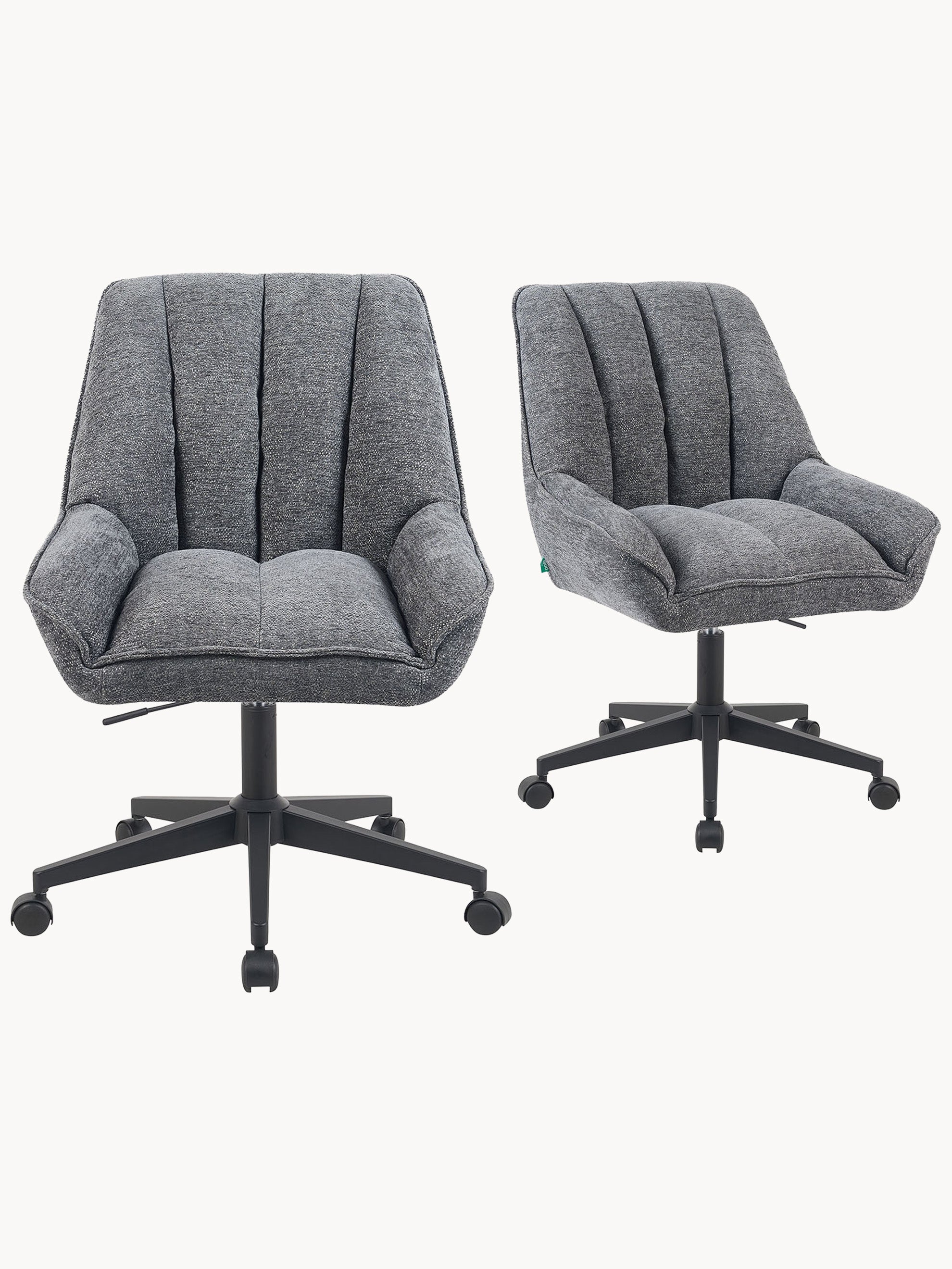 Bürostuhl Mika-Jette 2er-Set – Höhenverstellbar, 360° Drehbar, Matt-Schwarz