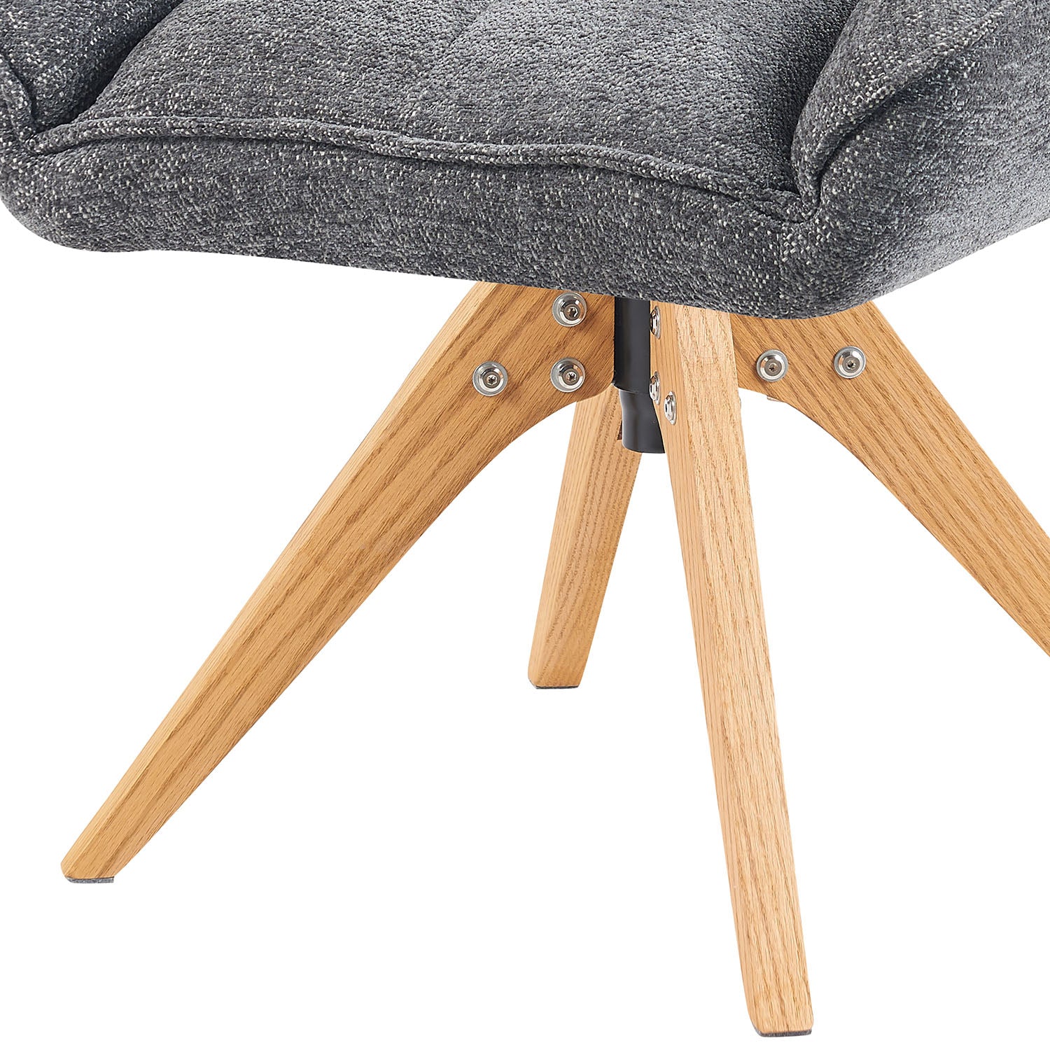 Mika-Lio 2er-Set - Polsterstuhl mit Dicker Federkernpolsterung und Massivholzgestell