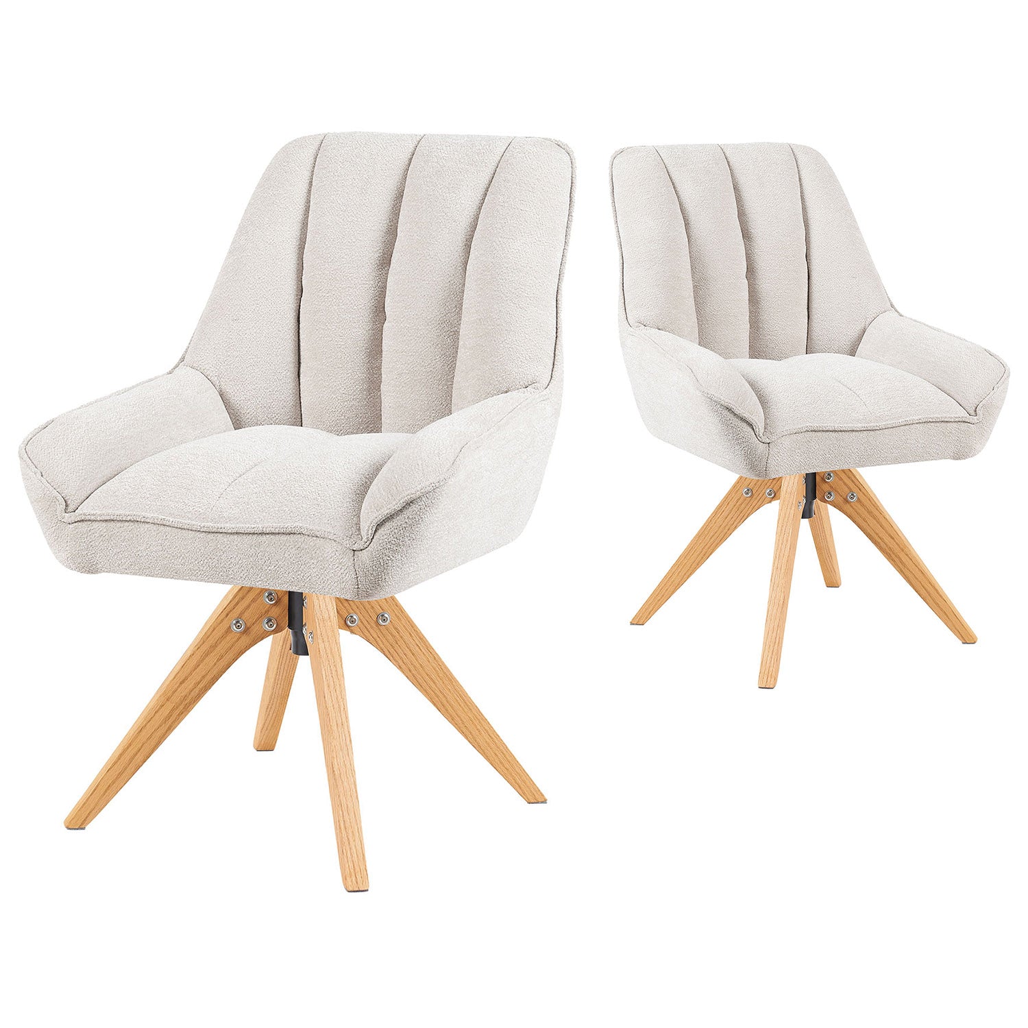 Mika-Lio 2er-Set - Polsterstuhl mit Dicker Federkernpolsterung und Massivholzgestell