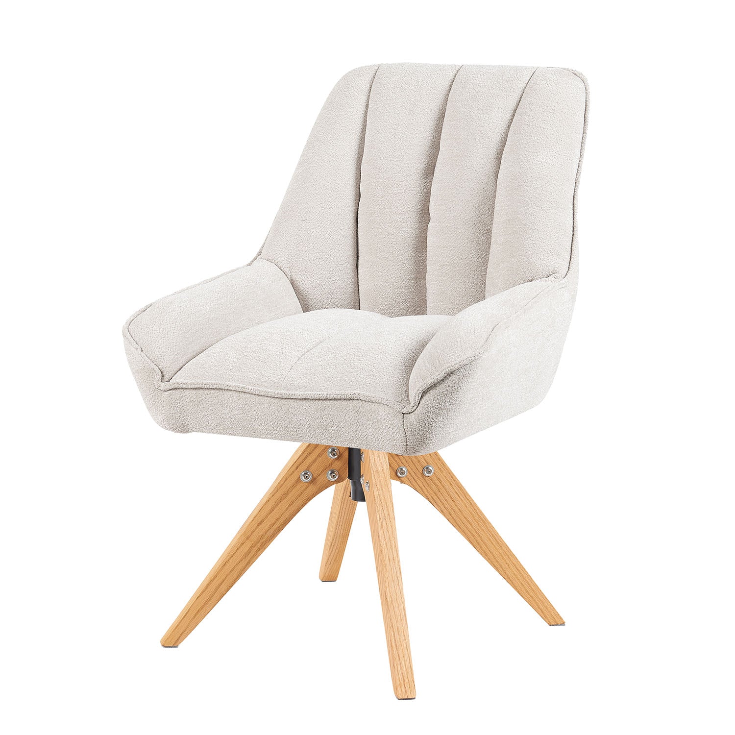 Mika-Lio 2er-Set - Polsterstuhl mit Dicker Federkernpolsterung und Massivholzgestell