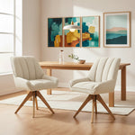 Mika-Lio 2er-Set - Polsterstuhl mit Dicker Federkernpolsterung und Massivholzgestell