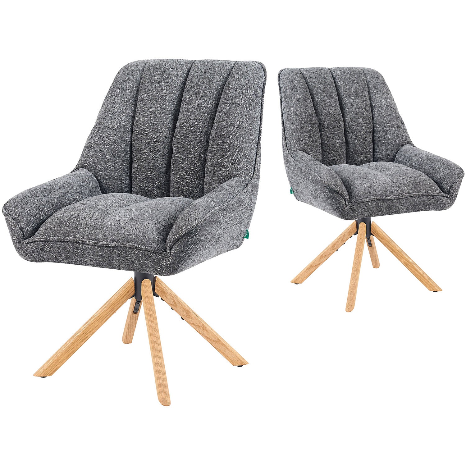 Mika-Leon 2er-Set - Polsterstuhl mit Massivholzgestell und Rückstellautomatik