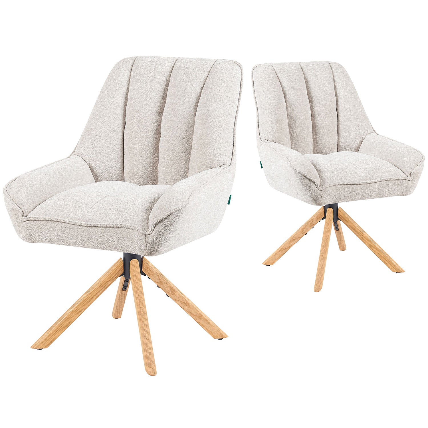 Mika-Leon 2er-Set - Polsterstuhl mit Massivholzgestell und Rückstellautomatik