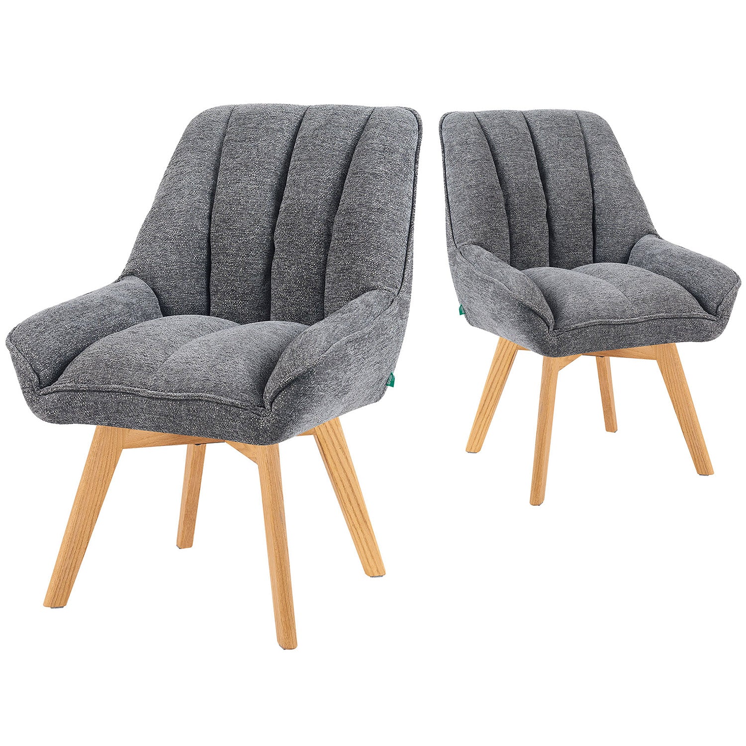 Mika-Lio 2er-Set - Polsterstuhl mit Dicker Federkernpolsterung und Massivholzgestell