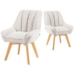 Mika-Lio 2er-Set - Polsterstuhl mit Dicker Federkernpolsterung und Massivholzgestell