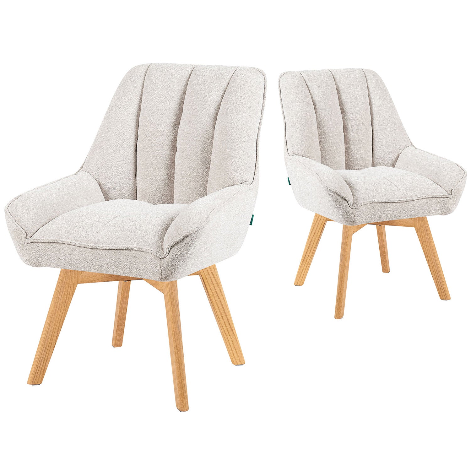 Mika-Lio 2er-Set - Polsterstuhl mit Dicker Federkernpolsterung und Massivholzgestell