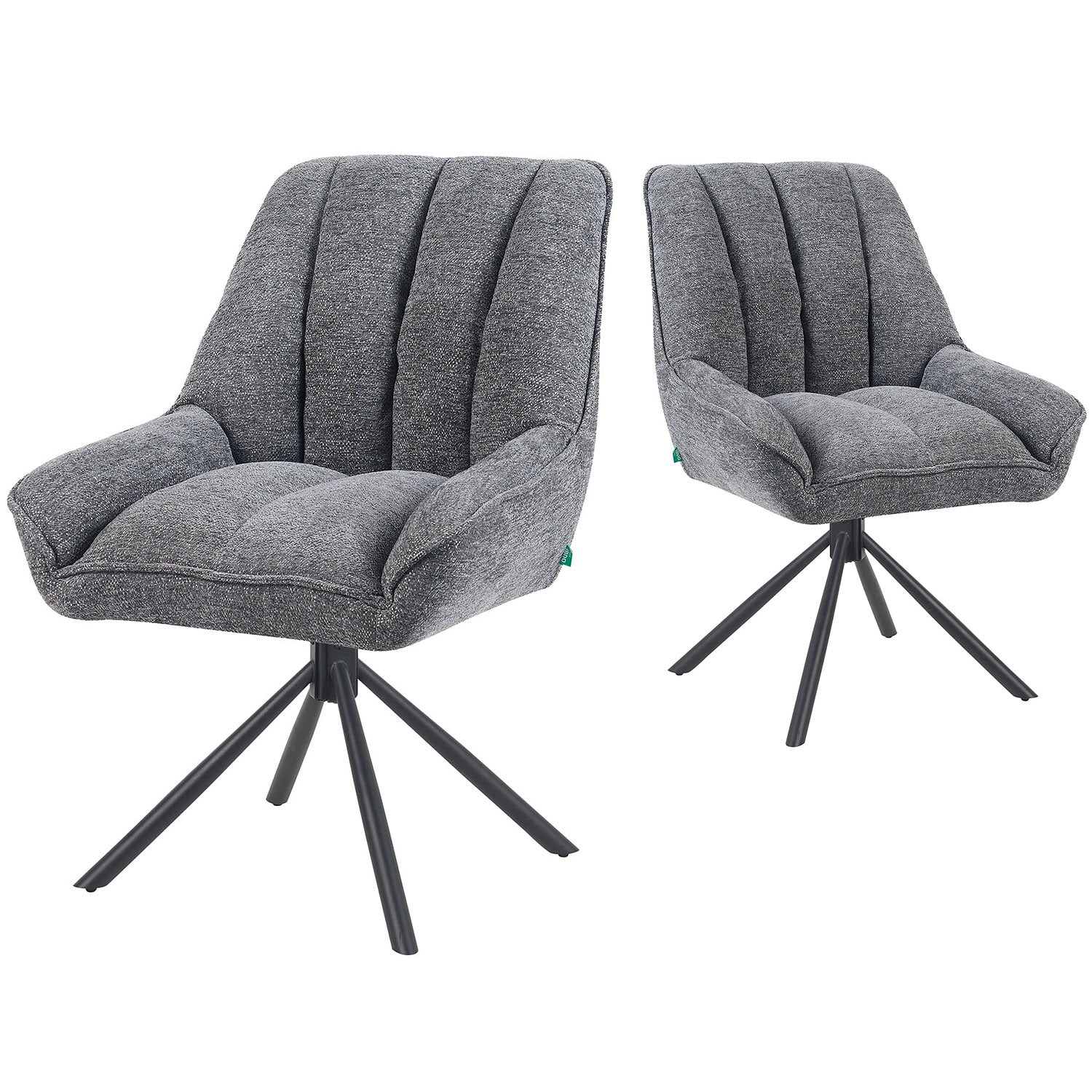 Mika-Mira 2er-Set - Polsterstuhl mit Metallgestell im JAPANDI Stil