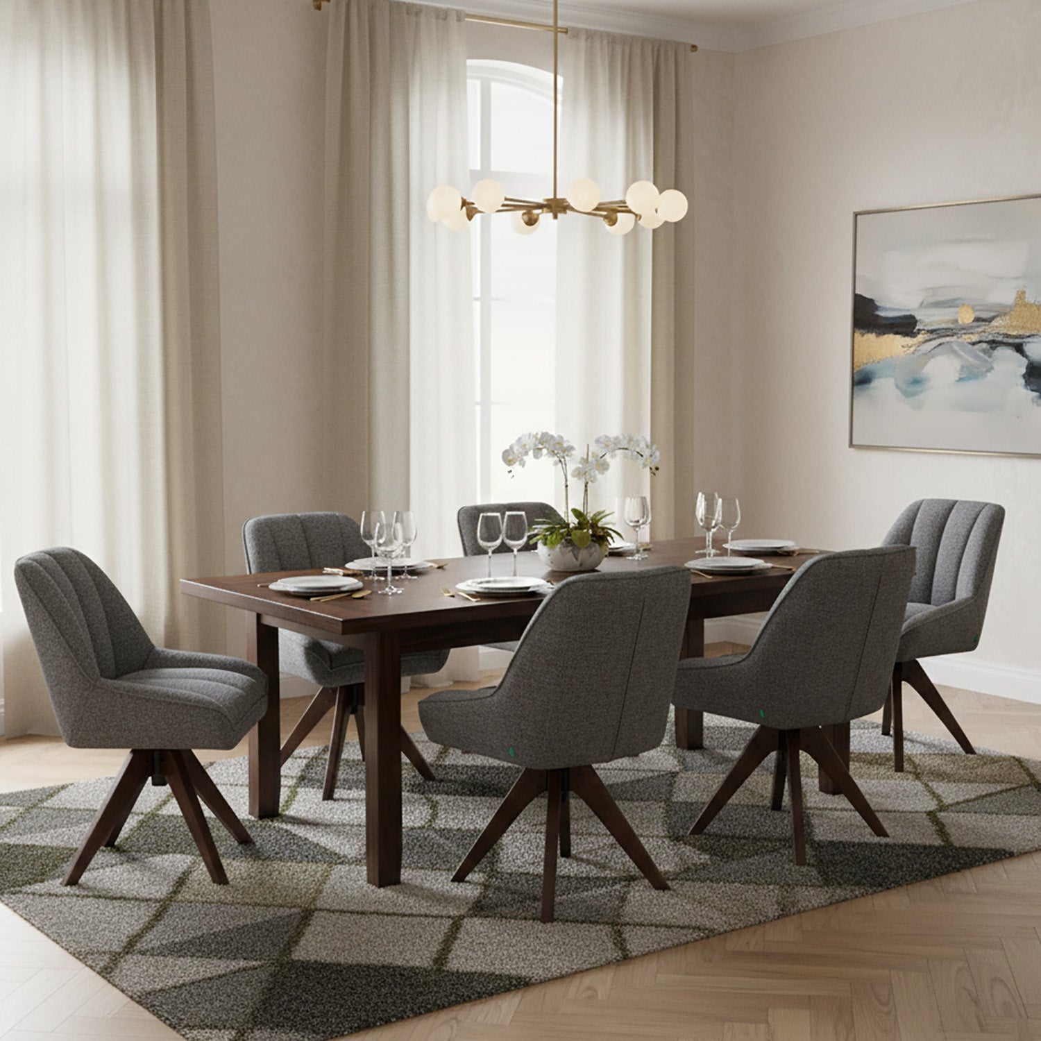 Esszimmerstuhl Mika-Lio 2er-Set |360° drehbar | Eiche geölt Natur