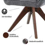 Esszimmerstuhl Mika-Lio 2er-Set |360° drehbar | Eiche geölt Natur