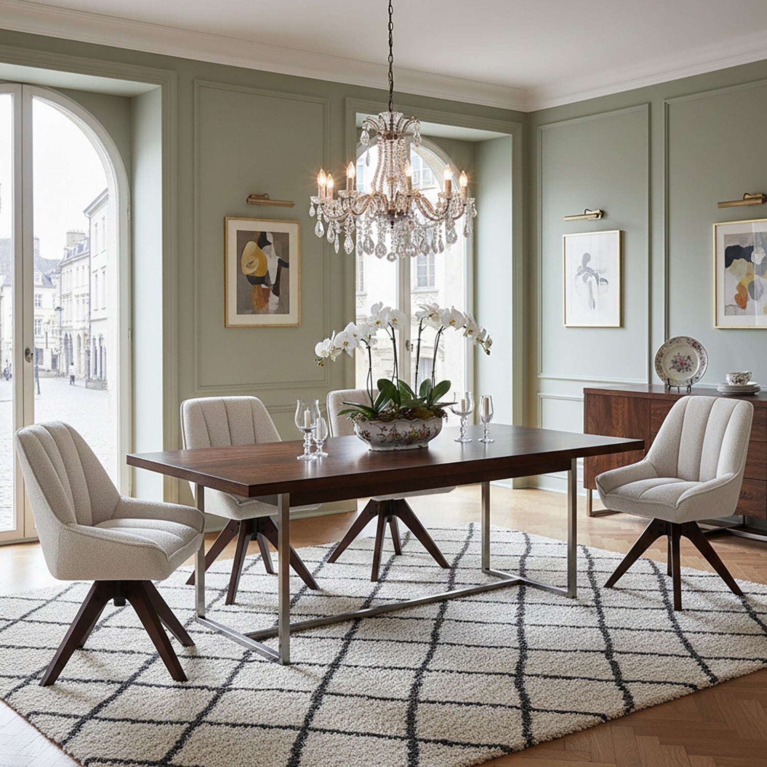 Esszimmerstuhl Mika-Lio 2er-Set |360° drehbar | Eiche geölt Natur