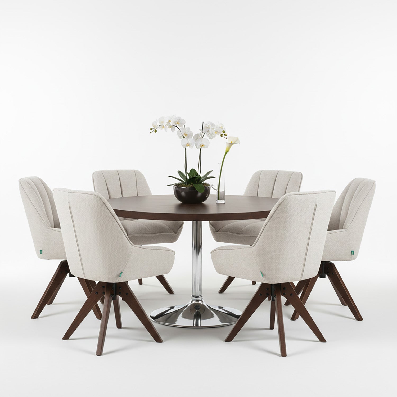 Esszimmerstuhl Mika-Lio 2er-Set |360° drehbar | Eiche geölt Natur