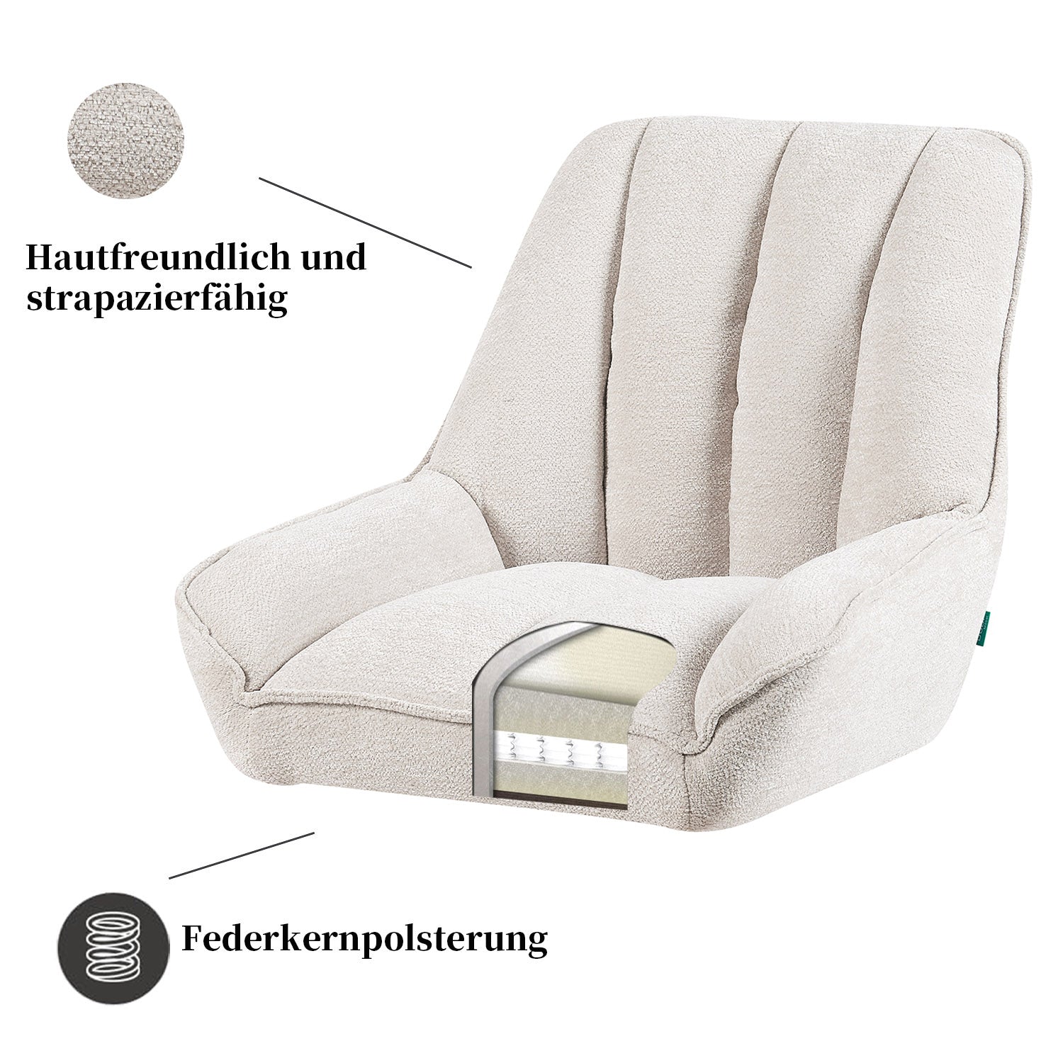 Esszimmerstuhl Mika-Lio 2er-Set |360° drehbar | Eiche geölt Natur