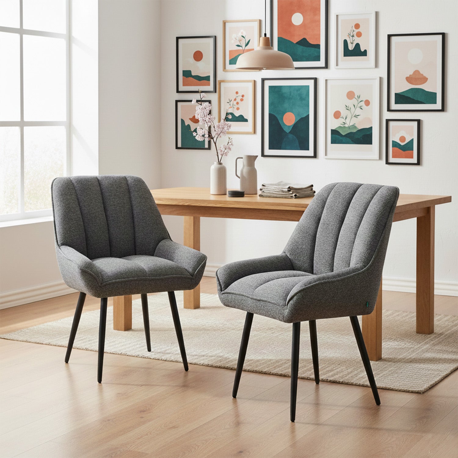 Mika-Zoe 2er-Set - Polsterstuhl im JAPANDI Stil