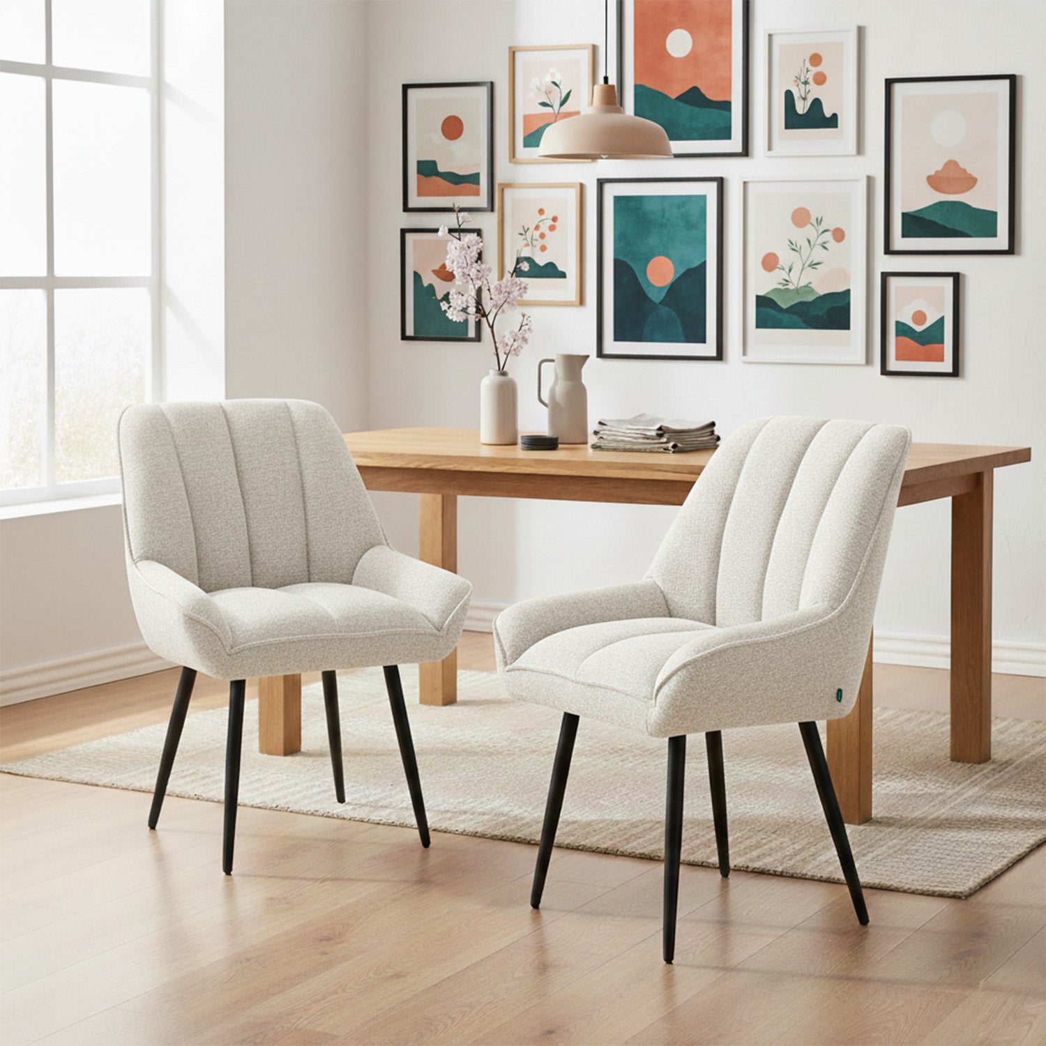 Mika-Zoe 2er-Set - Polsterstuhl im JAPANDI Stil