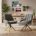 Mika-Leon 2er-Set - Polsterstuhl mit Massivholzgestell und Rückstellautomatik