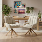 Mika-Leon 2er-Set - Polsterstuhl mit Massivholzgestell und Rückstellautomatik