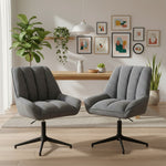 Mika-Mira 2er-Set - Polsterstuhl mit Metallgestell im JAPANDI Stil