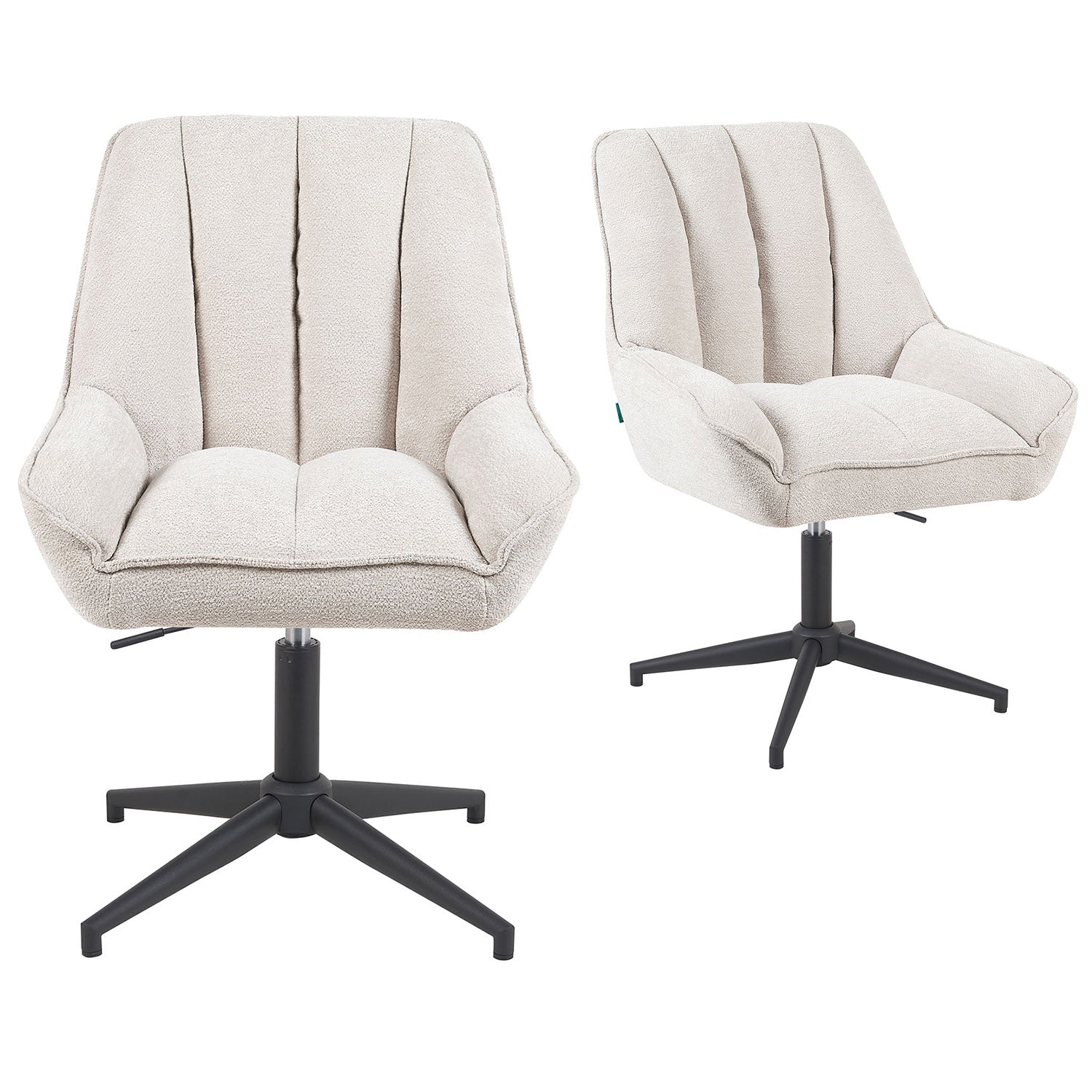 Mika-Mira 2er-Set - Polsterstuhl mit Metallgestell im JAPANDI Stil