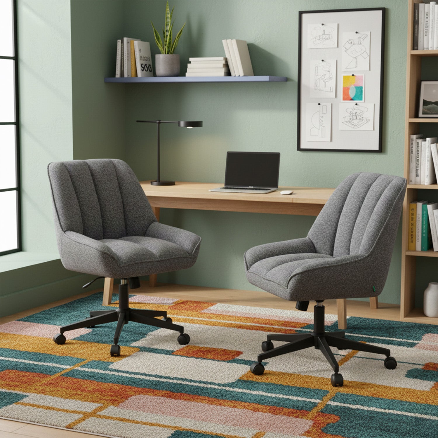 Mika-Jette 2er-Set - Bürosessel im JAPANDI Stil