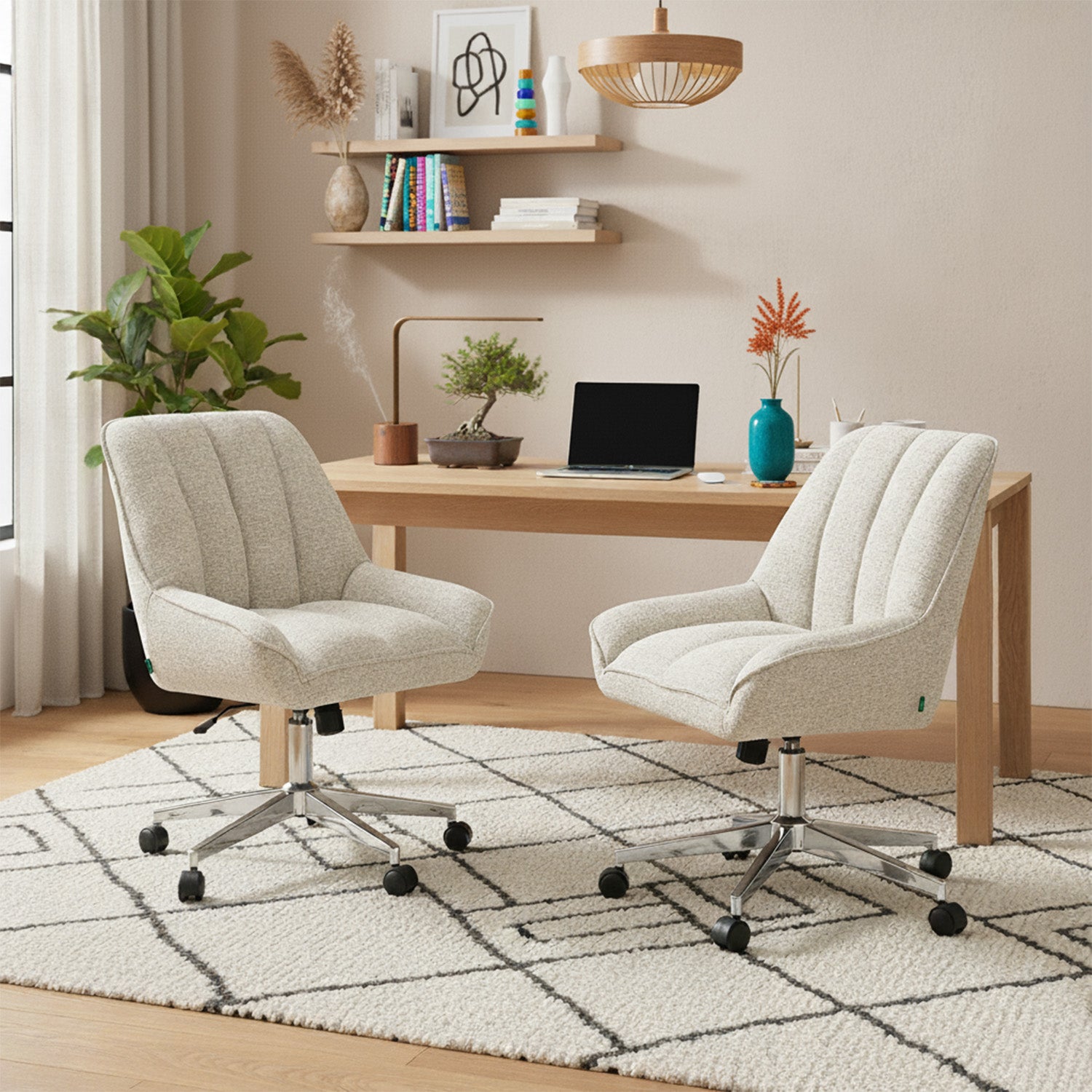 Mika-Jette 2er-Set - Bürosessel im JAPANDI Stil