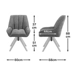 Esszimmerstuhl Mika-Lio 2er-Set - 360° drehbar - Eiche Natur mit Federkern