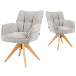 Mika-Theo 2er-Set - Drehsessel mit Federkernpolsterung und Massivholz Gestell