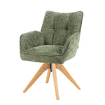 Mika-Theo 2er-Set - Drehsessel mit Federkernpolsterung und Massivholz Gestell