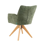 Mika-Theo 2er-Set - Drehsessel mit Federkernpolsterung und Massivholz Gestell