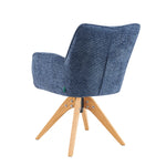 Mika-Theo 2er-Set - Drehsessel mit Federkernpolsterung und Massivholz Gestell