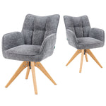 Mika-Theo 2er-Set - Drehsessel mit Federkernpolsterung und Massivholz Gestell