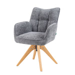 Mika-Theo 2er-Set - Drehsessel mit Federkernpolsterung und Massivholz Gestell