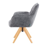 Mika-Theo 2er-Set - Drehsessel mit Federkernpolsterung und Massivholz Gestell